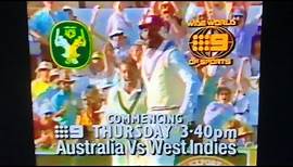 Channel Nine Cricket Australia vs West Indies 1988/89 Promo