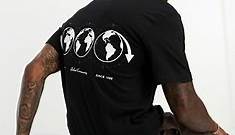 Jack & Jones Originals relaxed t-shirt with globe back print in black  | ASOS