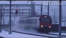 Train Action im Schneegestöber vor Olten EGGER FILM