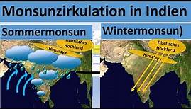 Monsunzirkulation / Monsun in Indien [Sommermonsun + Wintermonsun] [Erdkunde, Oberstufe]