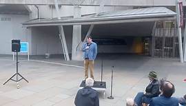 Linehan performs outside the Scottish Parliament after controversy