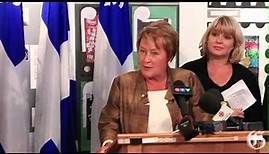 Pauline Marois speaks about English voters