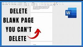 How to delete a Blank Page you can't delete in Word (2024)