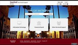 Tour the Stanford Services & Support Portal
