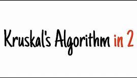Kruskal's algorithm in 2 minutes