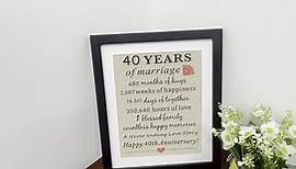 Corfara Framed 30th Anniversary Pearl Burlap Gift 11" W X 13" H, 30th Wedding Anniversary Presents for Couples, 30 Years of Marriage Anniversary for Wife, Husband, 30th Anniversary Decorations Gift