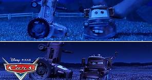 Tractor Tipping with Mater! | SIDE BY SIDE VIDEO | Pixar Cars