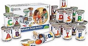 Learning Resources Alphabet Soup Sorters - 208 Pieces, Ages 3+, Early Phonics Manipulatives, ABCs, Alphabet Awareness & Recognition, Alphabet Soup Games
