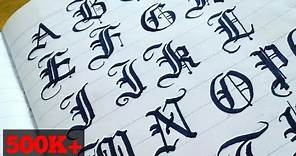 Gothic Calligraphy Blackletter Calligraphy Old English Alphabets from a to z