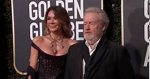 Giannina Facio & Ridley Scott Golden Globe Awards Fashion Arrivals (2018) | ScreenSlam