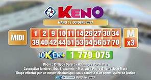 Tirage du midi Keno® du 17 octobre 2023 - Résultat officiel - FDJ