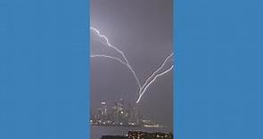 Thunderstorms light up New York City's skyline