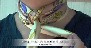 How To Tie a CORIEE Silk Scarf with Criss-Cross Knot