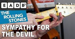 Sympathy For The Devil EASY CHORDS - Rolling Stones Guitar Lesson for Beginners