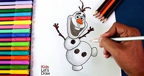 Cómo dibujar a OLAF de Frozen usando lápices de color