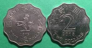 Hong Kong $2 Two Dollar Coins - Britain 1975-2015 China