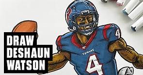 Drawing Deshaun Watson Throwing a Touchdown After Getting Kicked in the Eye!