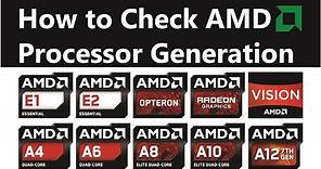 How to Check AMD Processor Generation || A4 A6 A8 A10 APU