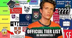 The OFFICIAL UK University TIER LIST (Russell Group Unis..)