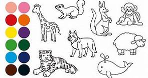 ANIMALES MAMIFEROS 1 dibujar y colorear para niños - Dibujar animales con Strauss