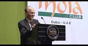 Hon. Chairman Mr. Mohan Valrani's Inspiring Speech at India Club Dubai