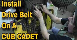 How To Install or Replace a Drive Belt on a Lawn Mower Cub Cadet