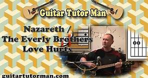 Love Hurts - Everly Brothers / Nazareth / Roy Orbison etc. - Acoustic Guitar Lesson (easy)