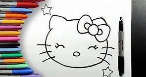 Cómo Dibujar y Colorear a Hello Kitty Feliz Paso a Paso Fácil para Niños