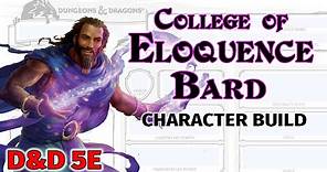 D&D College of Eloquence Bard 5E Build - D&D Beyond - Tasha's Cauldron of Everything - Wally DM