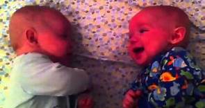 cutest twin babies talking!