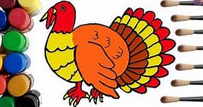 Turkey Coloring Pages | How to Draw Turkey Step by Step