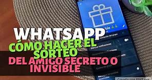 WhatsApp | Cómo hacer el SORTEO del AMIGO INVISIBLE o SECRETO HOY