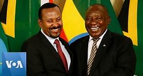 South Africa's Ramaphosa Welcomes Ethiopian Prime Minister Abiy Ahmed in Pretoria