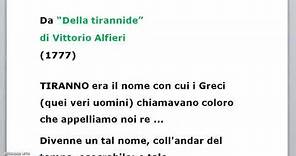 "Della Tirannide" Vittorio Alfieri Lettura Italiano C2