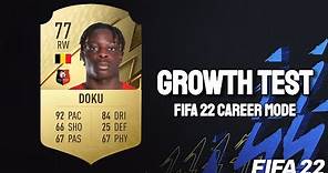 Jeremy Doku Growth Test! FIFA 22 Career Mode