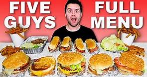 Trying Five Guys FULL MENU! Burgers, Fries, Hot Dogs REVIEW!
