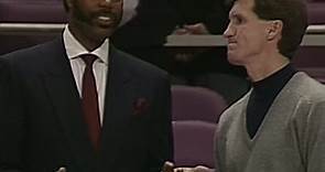 Mike Breen and Clyde Frazier share a moment during the Knicks game