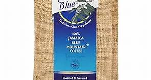 Plantation Blue 100% Blue Mountain Coffee from Jamaica, Medium Roasted and GROUND (8oz)