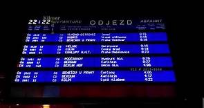 Departure Board at the Prague Train Station