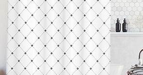 Ambesonne Vintage Shower Curtain, Shabby Plant Damask, 69"Wx84"L, Black White