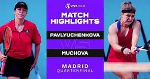 Anastasia Pavlyuchenkova vs. Karolina Muchova | 2021 Madrid Quarterfinal | WTA Match Highlights