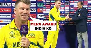 David Warner Heart Winning Gesture for India after Winning P.O.T.M Award in Match