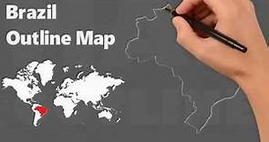 How to Draw Brazil Outline Map, Brazil Map, Border Map of Brazil, Brail Map Draw