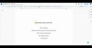 Formatting a 7th Edition APA Paper using Google Docs