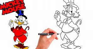 How To Draw SCROOGE MCDUCK // EASY // Step-By-Step