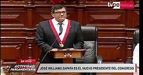 Palabras de José Williams Zapata como nuevo presidente del Congreso