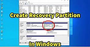 How to Create a Recovery Partition in Windows 10 or 11 pc or Laptop