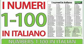 Numbers 1-100 in Italian - I numeri da 1 a 100 in italiano
