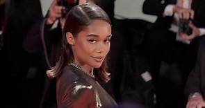 American actress Laura Harrier on the red carpet for the Venice Film Festival
