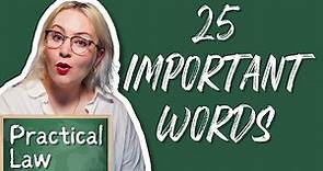 LEARN LEGALESE: 25 Words EVERYONE Should Know | Practical Law Ep. 1